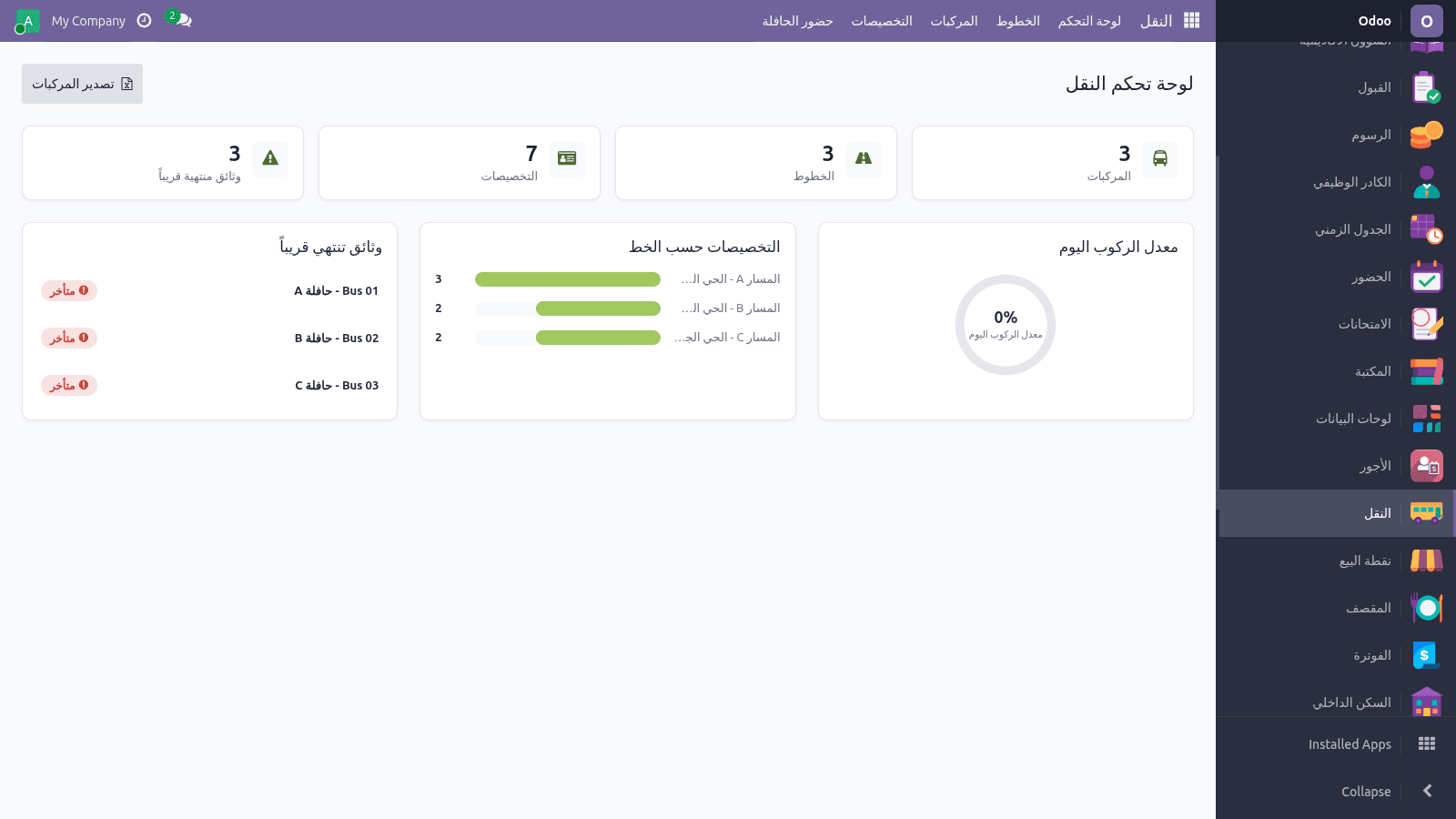 النقل المدرسي